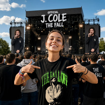 J. Cole The Fall Off World Tour 2026 Shirt - Neon Graphic Rap Concert Tee