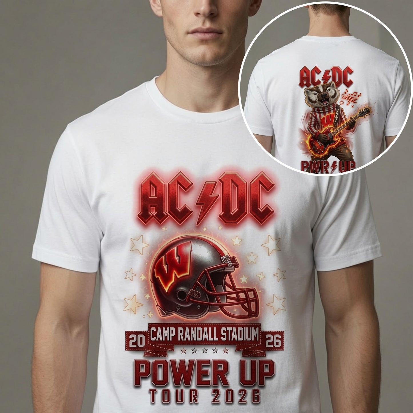 AC/DC Wisconsin Badgers Power Up Tour 2026 Shirt