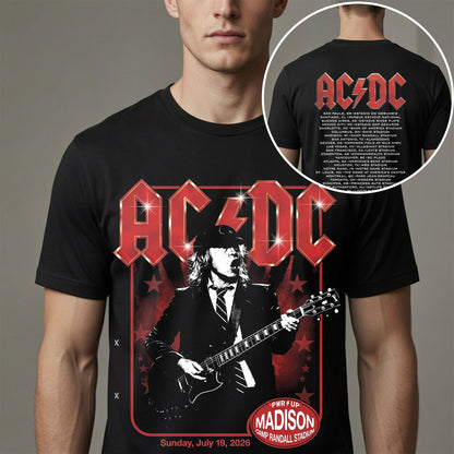 AC/DC Power Up Tour 2026 Madison Camp Randall Stadium Guitar Vintage T-Shirt