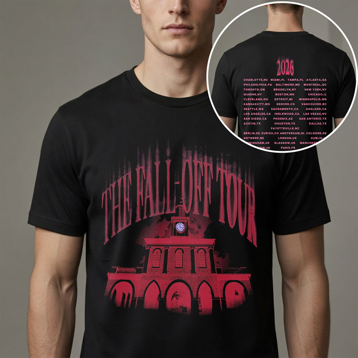 J. Cole The Fall Off Tour 2026 Shirt - World Tour Cities Graphic Rap Concert Tee