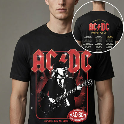 AC/DC PWR UP Madison Wisconsin Badgers Shirt