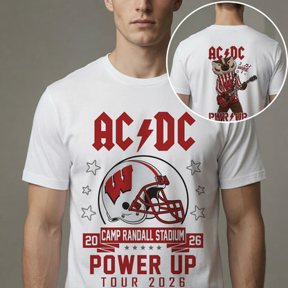 AC/DC Wisconsin Stadium Power Up Tour 2026 Cartoon Mascot T-Shirt