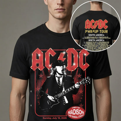 AC/DC Power Up Tour 2026 Madison Concert Shirt - South and North America Dates Tee