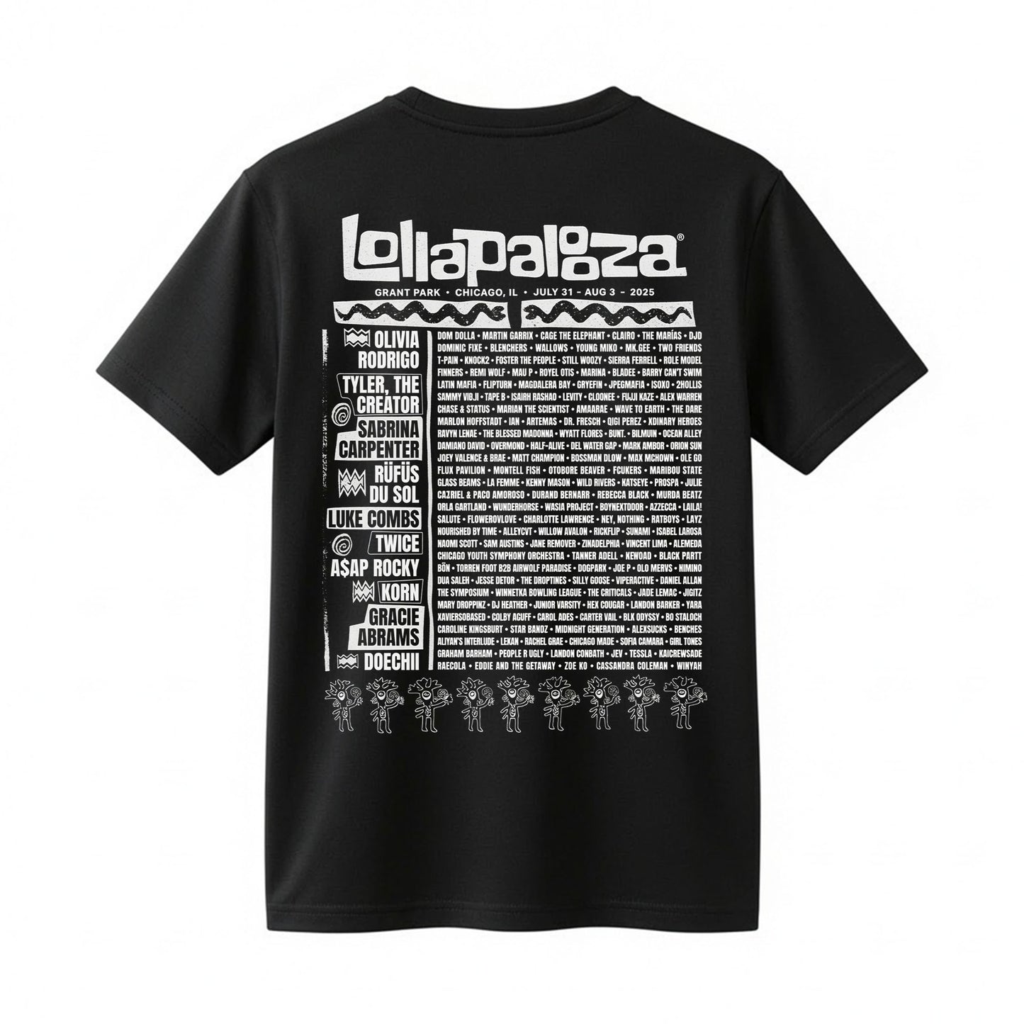 Lollapalooza 2025 Lineup Tour Shirt - Chicago Music Festival Graphic Tee