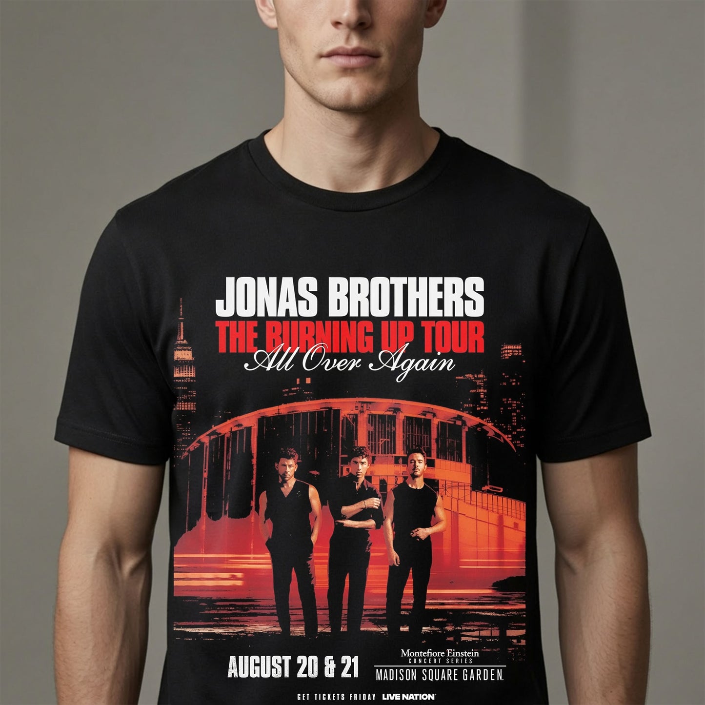 Jonas Brothers Burning Up Tour Shirt - Madison Square Garden Concert Tee