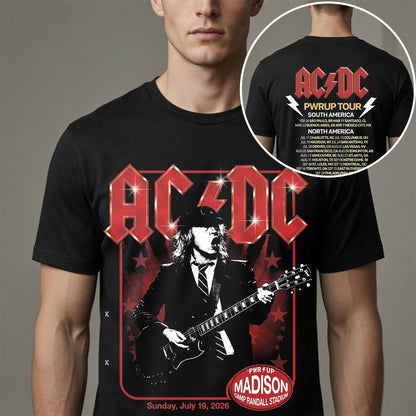AC/DC Wisconsin Badgers Madison 2026 Power Up Tour Vintage Concert T-Shirt