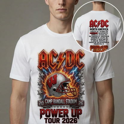 AC/DC Wisconsin Badgers Camp Randall Stadium Power Up Tour 2026 T-Shirt