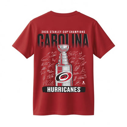 Carolina Hurricanes 2026 Stanley Cup Champions T-Shirt Double Sided Carolina Hurricanes Championship Hockey Fan Tee