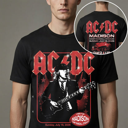 AC/DC Madison Camp Randall Stadium 2026 Wisconsin Badgers Concert T-Shirt
