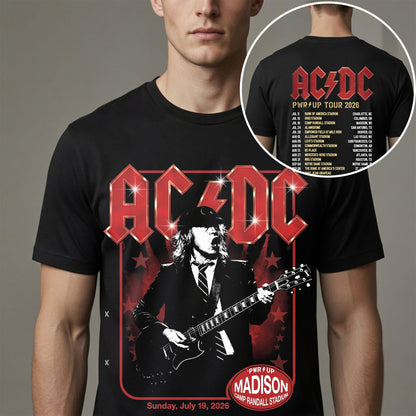 AC/DC Power Up Tour 2026 Madison Wisconsin Badgers Rock Concert T-Shirt