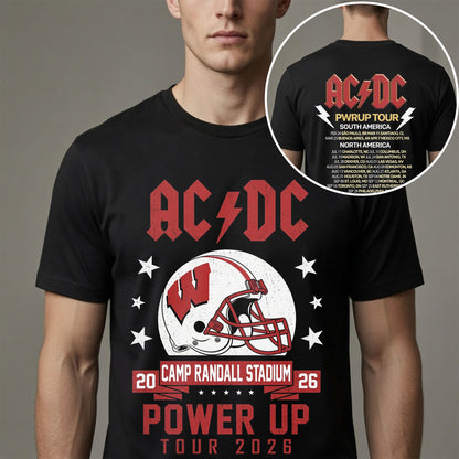 Wisconsin Badgers AC/DC Power Up Tour 2026 North America Concert Shirt