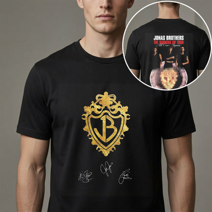 Jonas Brothers Burning Up Tour Crest Shirt - All Over Again Concert Graphic Tee