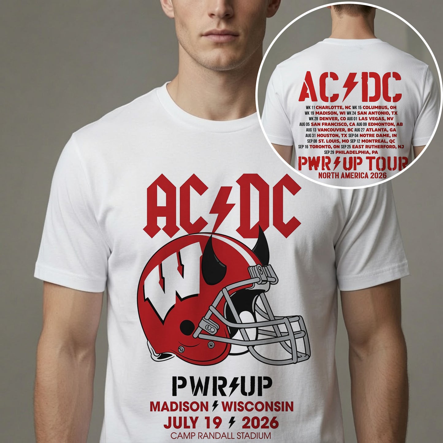 AC/DC Wisconsin Stadium Power Up Tour 2026 T-Shirt