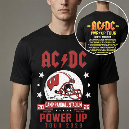 Wisconsin Badgers AC/DC Power Up Tour 2026 T-Shirt