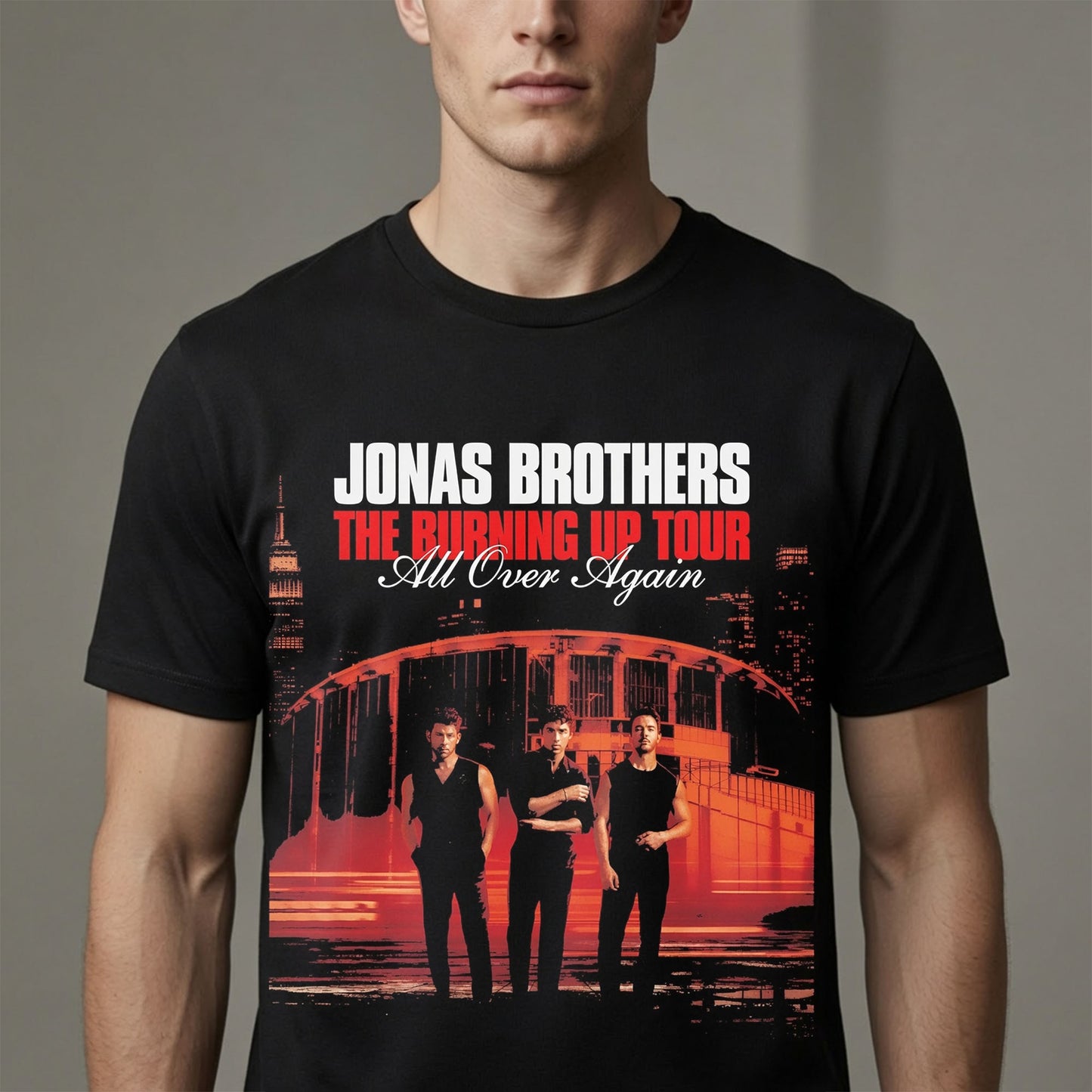Jonas Brothers Burning Up Tour Shirt - All Over Again Concert Graphic Tee