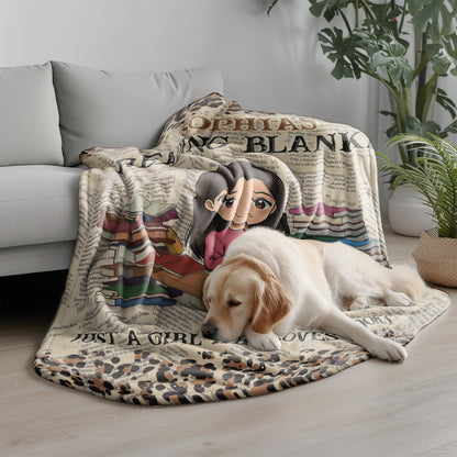 Personalized Reading Blanket Custom Book Lover Gift Photo Reading Girl Blanket Cozy Reader Throw Bookworm Gift