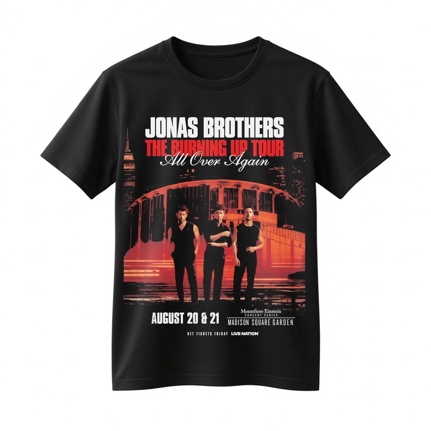 Jonas Brothers Burning Up Tour Shirt - Madison Square Garden Concert Tee