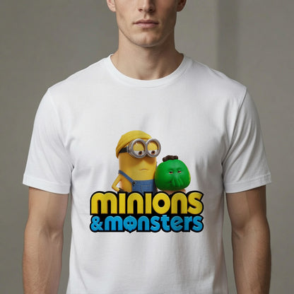 Minions & Monsters Cute Cartoon Shirt Funny Animated Character Graphic Tee
