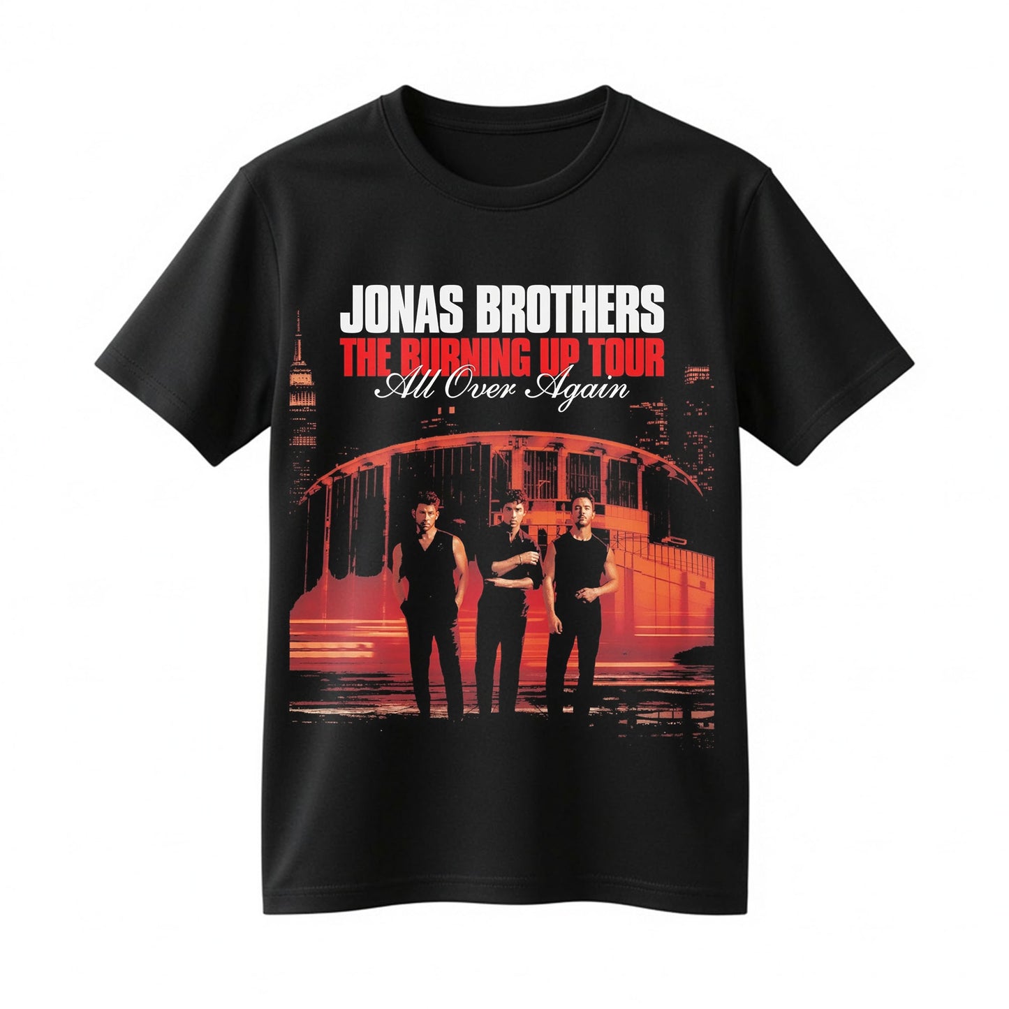 Jonas Brothers Burning Up Tour Shirt - All Over Again Concert Graphic Tee