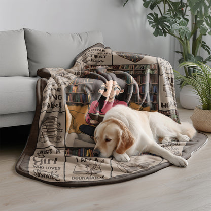 Personalized Book Lover Blanket with Custom Photo & Name