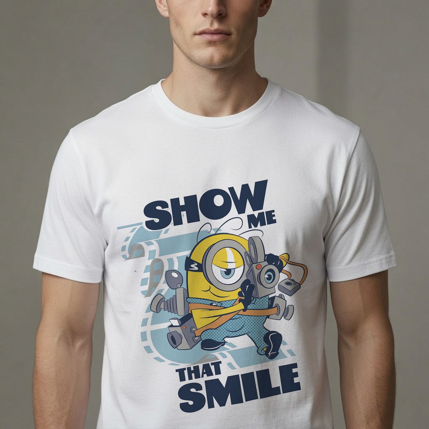 Show Me That Smile Funny Camera Minion Inspired T-Shirt