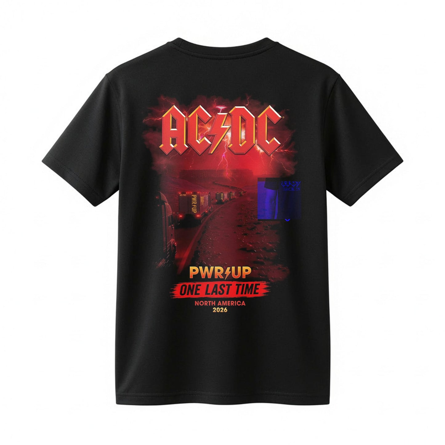AC/DC PWR UP One Last Time North America 2026 Double-Sided Black Rock Tour T-Shirt