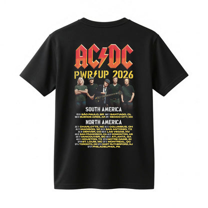 AC/DC PWR UP 2026 World Tour Shirt - South America North America Concert Tee