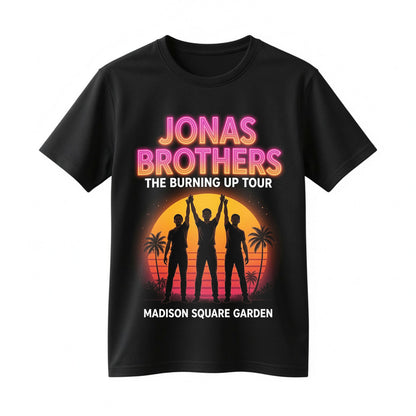 Jonas Brothers Burning Up Tour Shirt - Madison Square Garden Concert Fan Tee