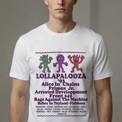 Vintage Lollapalooza 1993 Tour Shirt - Alice In Chains Primus Rage Against The Machine Tee