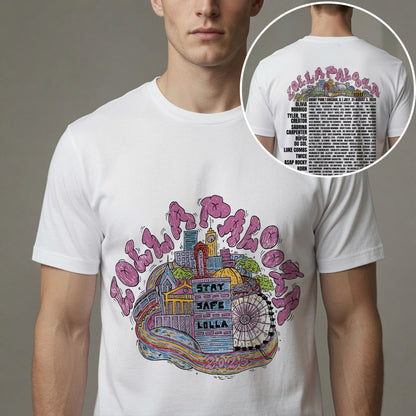 Lollapalooza 2025 Chicago Skyline Festival Shirt - Vintage Carnival Lineup Tee