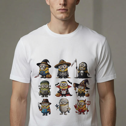 Halloween Minions Costume Shirt Cute Spooky Cartoon Characters Graphic Tee
