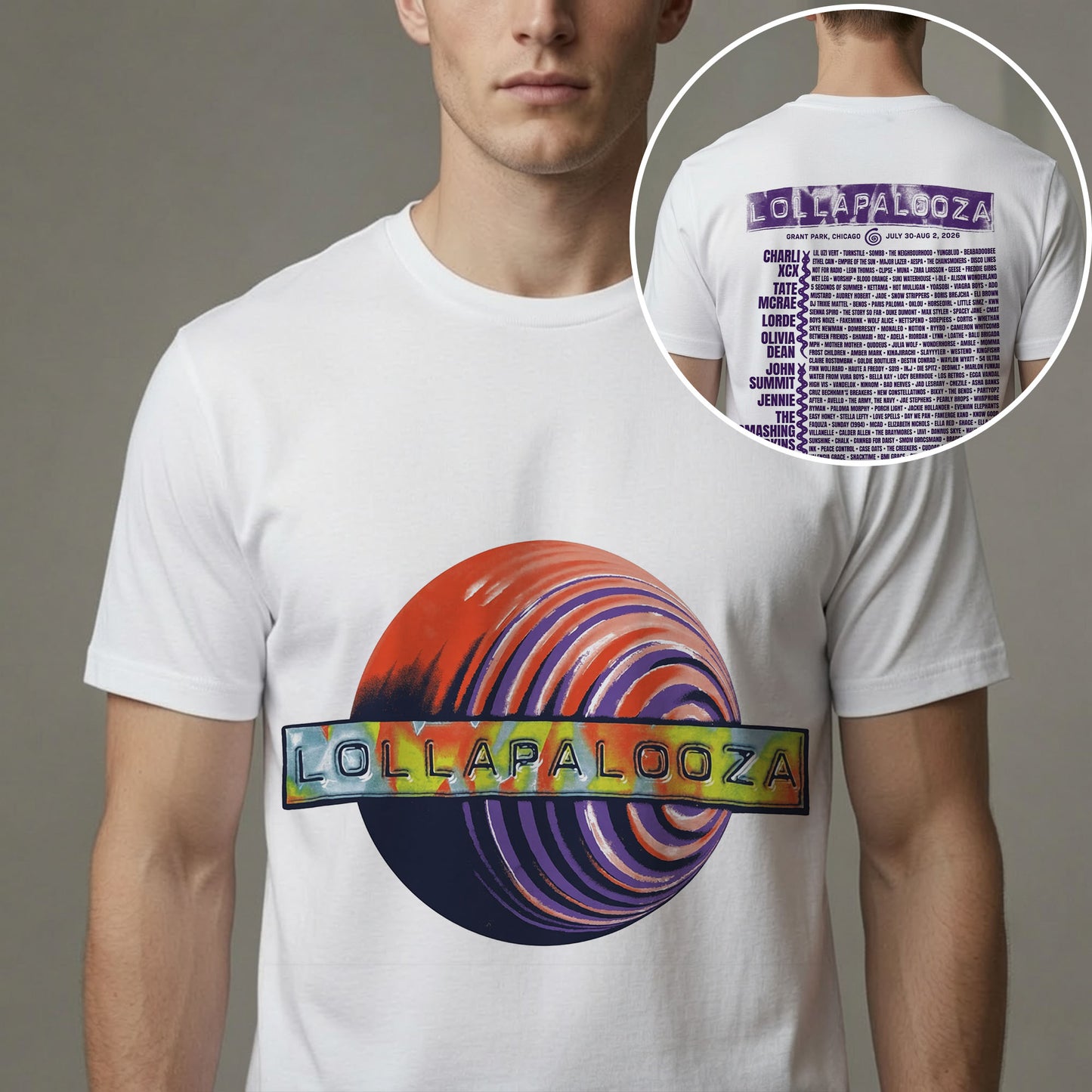 Lollapalooza Cosmic Sphere Festival Shirt - 2026 Chicago Music Lineup Tee