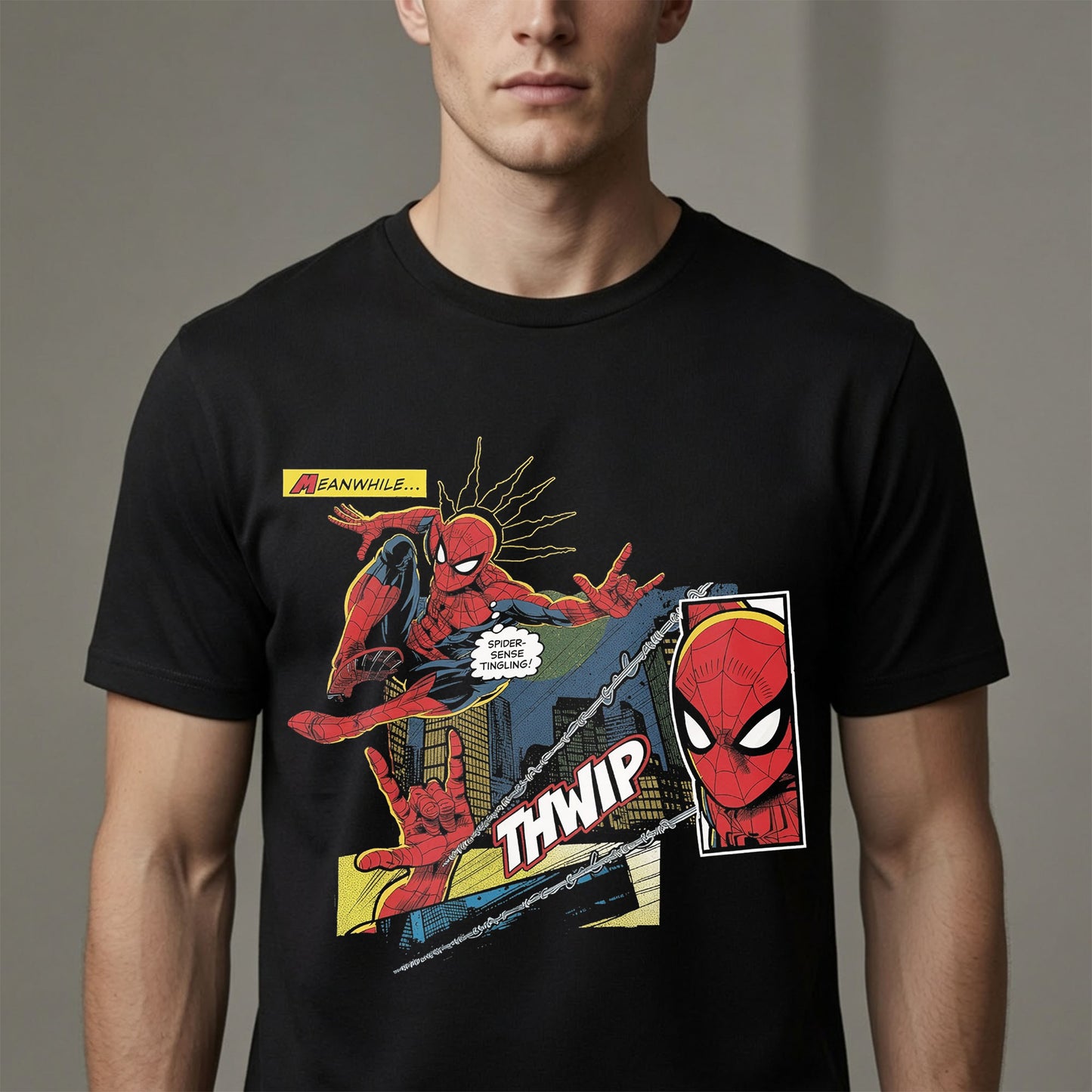 Spider-Man Vintage Comic Panel Shirt - Superhero Comic Book Fan Gift