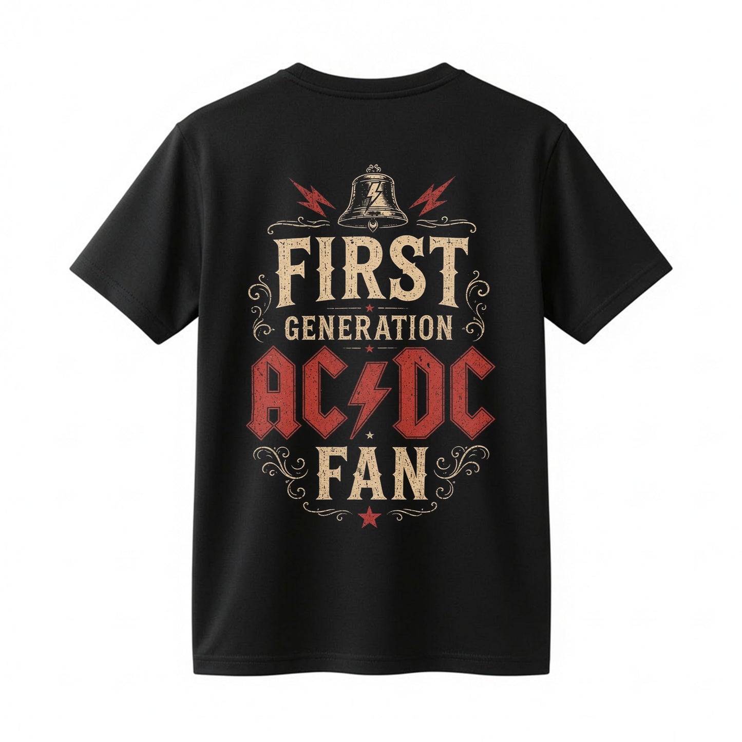First Generation AC/DC Fan Shirt Vintage Angus Young Guitar Rock Band Tee