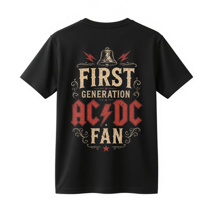 First Generation AC/DC Fan Shirt Vintage Angus Young Guitar Rock Band Tee