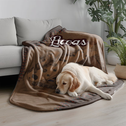 Personalized Baseball Blanket with Custom Name & Number