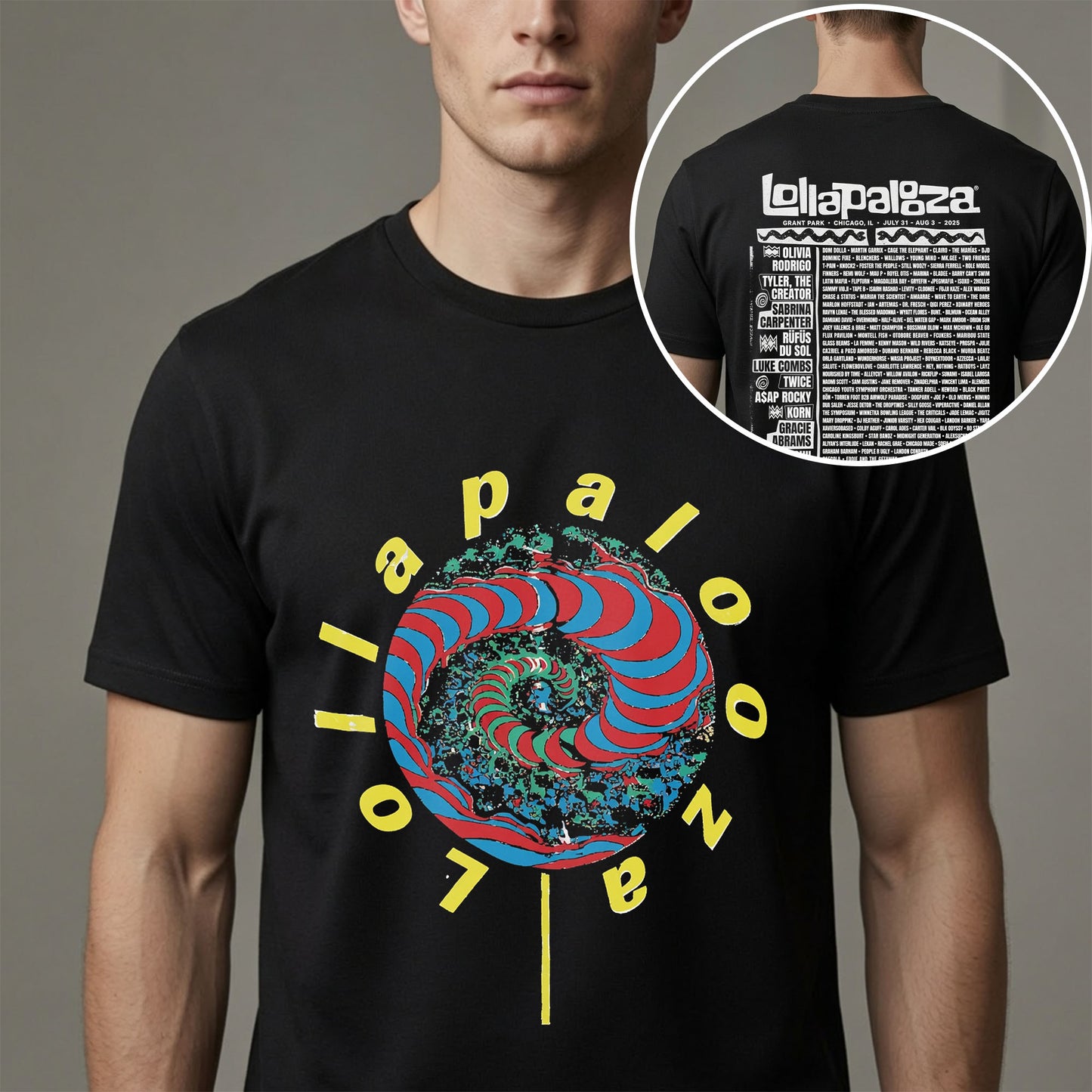 Lollapalooza 2025 Lineup Tour Shirt - Chicago Music Festival Graphic Tee
