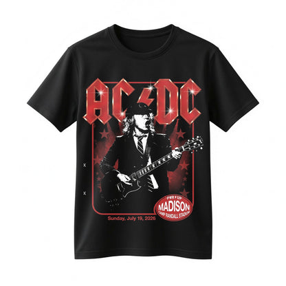 Vintage AC/DC Wisconsin Badgers Power Up Tour 2026 Madison Concert Shirt