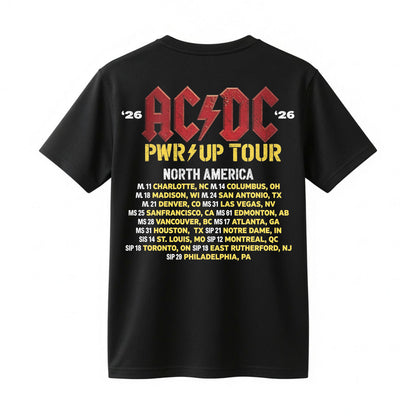 Vintage AC/DC Wisconsin Badgers Power Up Tour 2026 Madison Concert Shirt