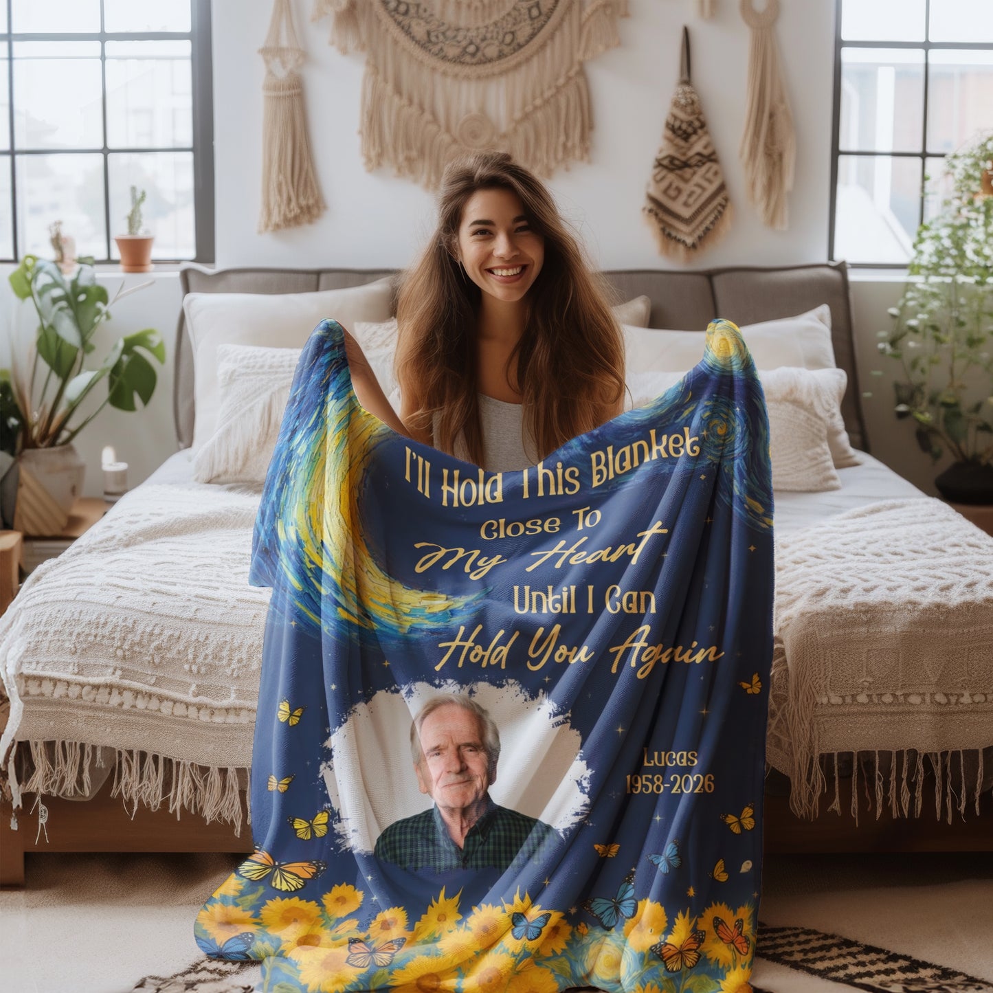 Personalized Memorial Blanket with Photo & Name