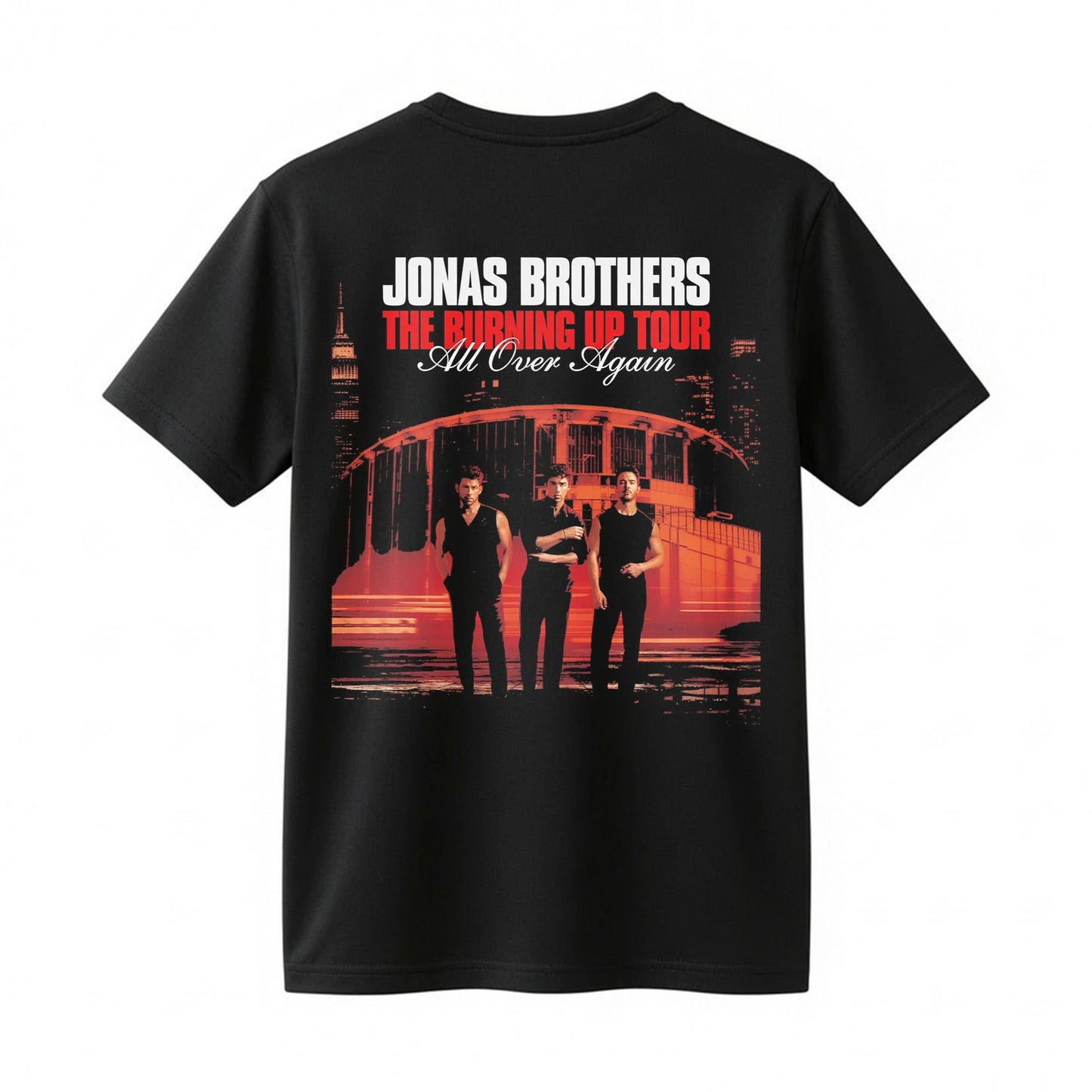 Jonas Brothers Burning Up Tour All Over Again Shirt - Vintage Concert Graphic Fan Tee