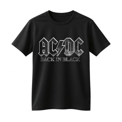 AC/DC Back In Black PWR UP Tour 2026 North America Dates Double-Sided Black Concert T-Shirt