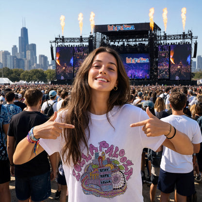 Lollapalooza 2025 Chicago Skyline Festival Shirt - Vintage Carnival Lineup Tee