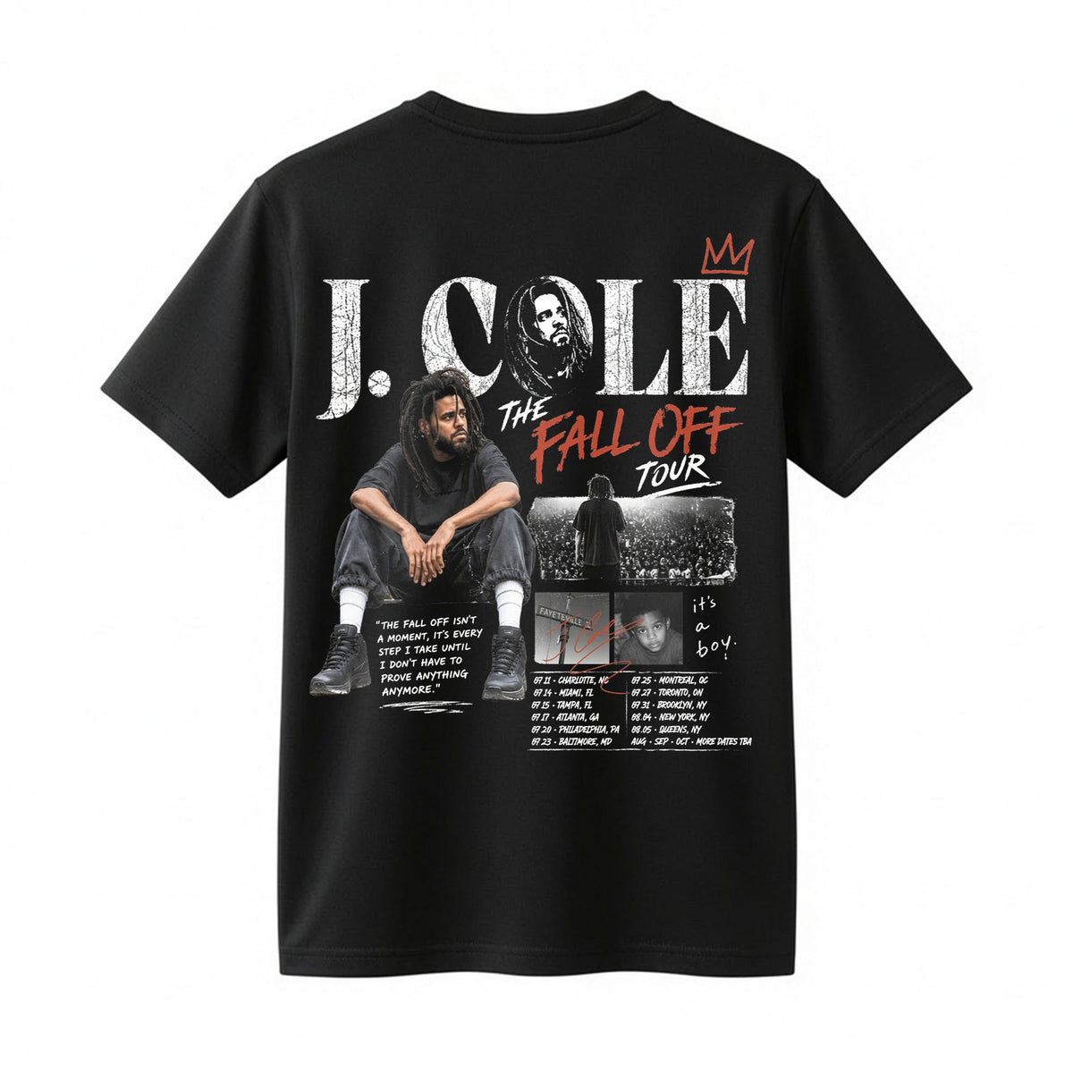 J Cole The Fall Off Tour Shirt - Hip Hop Rap Concert Graphic Tee