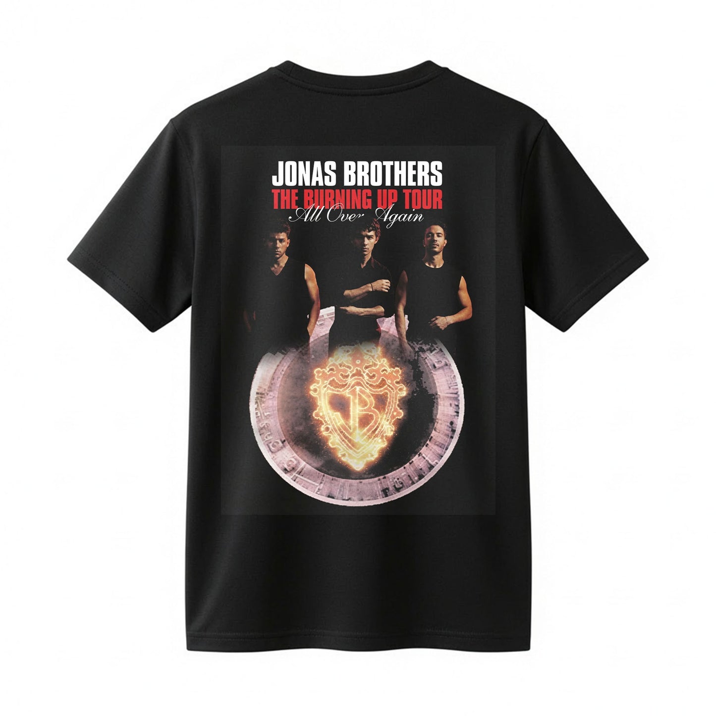 Jonas Brothers Burning Up Tour Crest Shirt - All Over Again Concert Graphic Tee