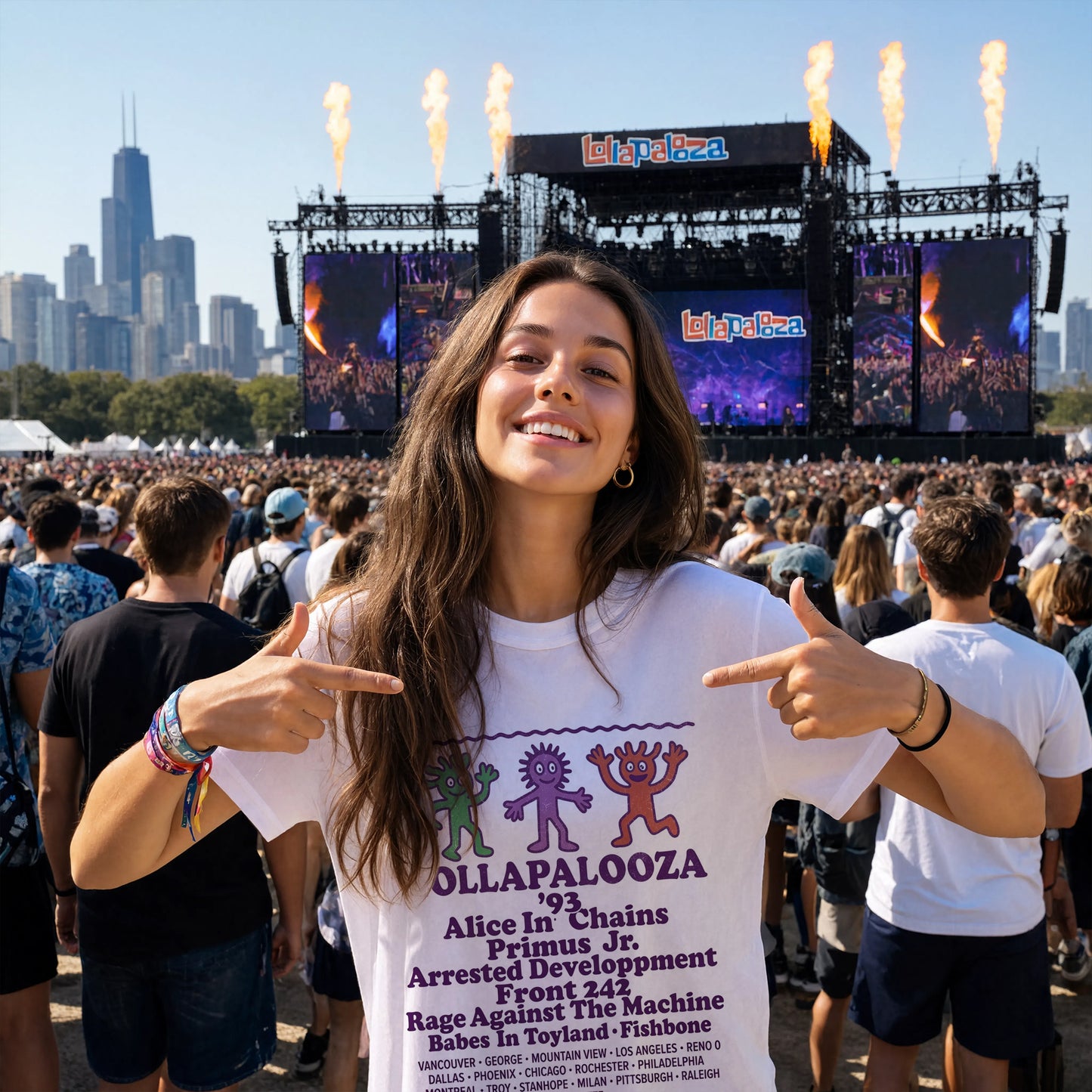 Vintage Lollapalooza 1993 Tour Shirt - Alice In Chains Primus Rage Against The Machine Tee