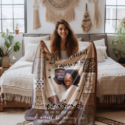 Personalized Couple Blanket with Custom Photo & Names