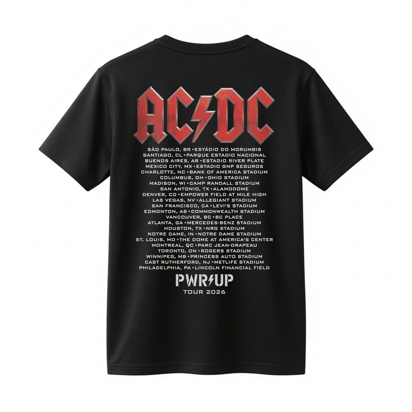 AC/DC Power Up Tour 2026 Madison Camp Randall Stadium Guitar Vintage T-Shirt