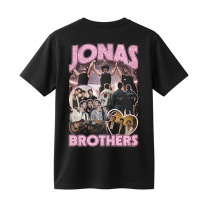 Jonas Brothers Pink Retro Collage Shirt - Vintage Band Fan Graphic Tee