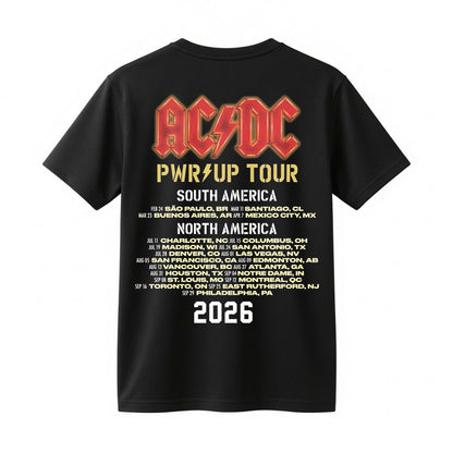 AC/DC x Wisconsin Badgers Power Up Tour 2026 Camp Randall Stadium Graphic T-Shirt